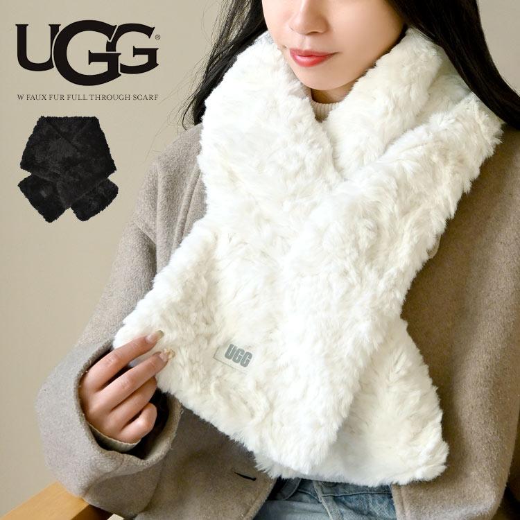 UGG ホワイトマフラー UGG マフラー アグ マフラー レディース 誕生日プレゼント 女