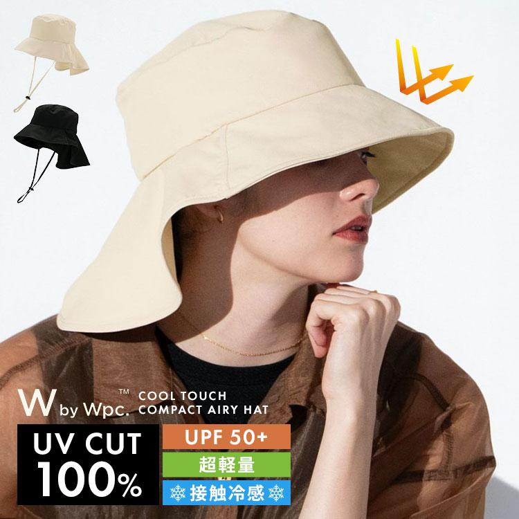 Wpc. UVカット 帽子 レディース エアリーハット つば広 首元 日焼け