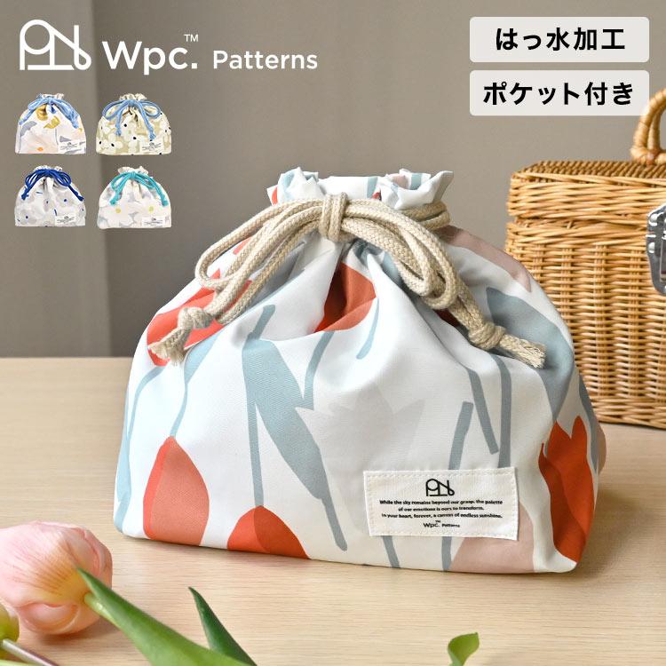 Wpc. Patterns wpc お弁当袋 保冷 巾着 おしゃれ 花柄 北欧 保冷剤