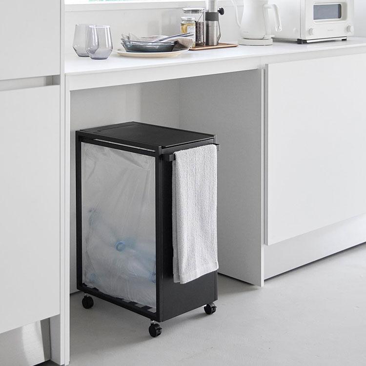 ダストワゴン グレー ゴミ箱 tower 山崎実業 スリム蓋付き目隠しダストワゴン タワー 45L 公式