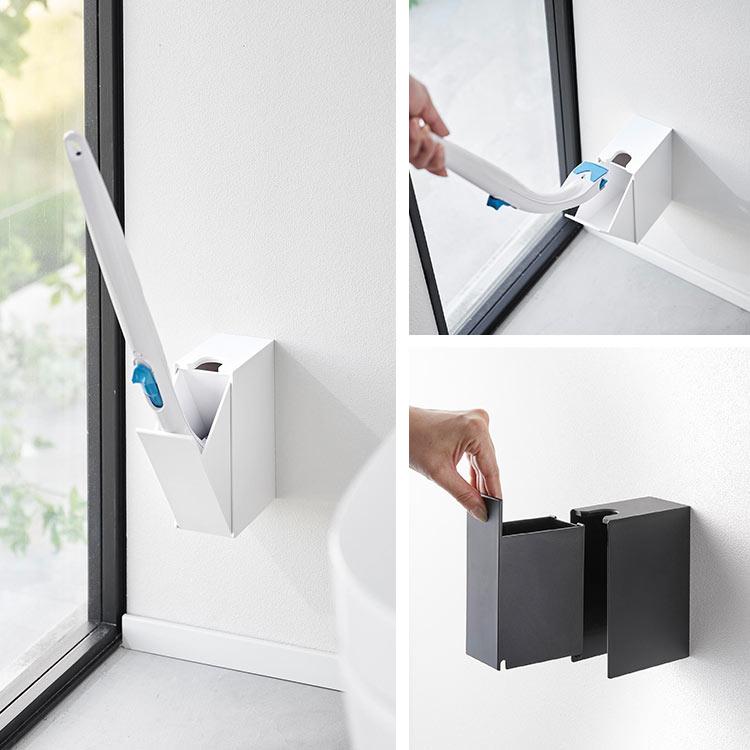 山崎実業 流せるトイレブラシ 収納 ホルダー 石こうボード壁対応