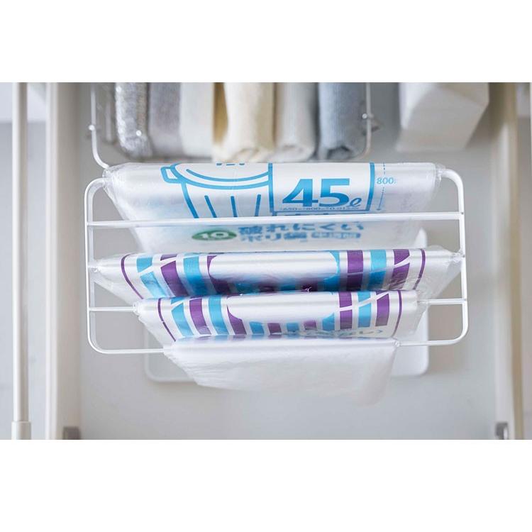 ポリ袋 収納 整理 便利 ゴミ袋 高額売筋 タワー 山崎実業 Tower ビニール袋 スタンド 新生活 スリム シンク下ポリ袋収納 ストッカー 省スペース ハンガー