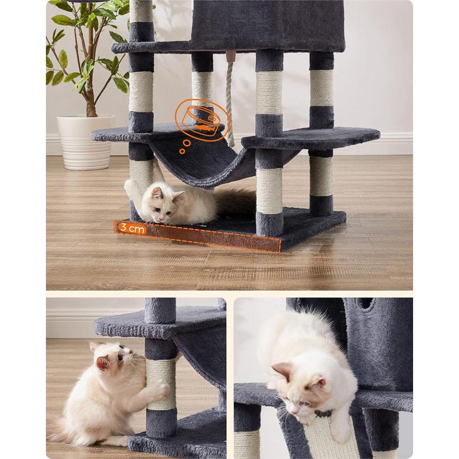 FEANDREA キャットタワー おしゃれ 北欧 低め 据え置き 猫タワー 大型