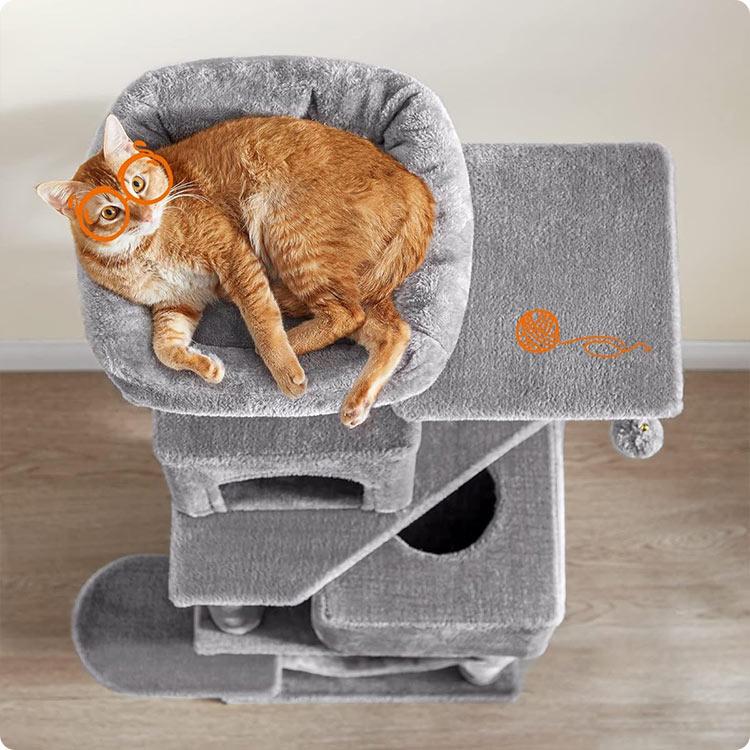 FEANDREA キャットタワー 据え置き 高さ155CM グレー 楽天市場】FEANDREA キャットタワー据え置き 多頭飼い 大型猫用