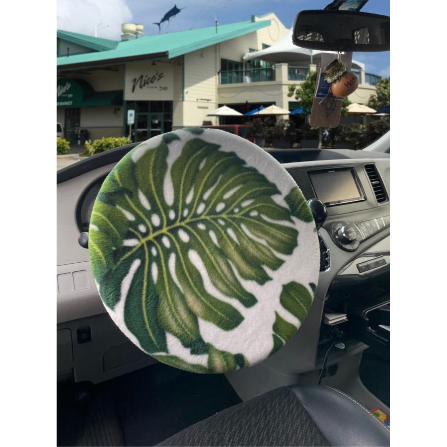 ハンドルカバー 軽自動車 普通車 ハワイアン おしゃれ ドライブ 洗える ハワイ直輸入生地 日本縫製 ハワイ生地 芸能人愛用 最短納期7日 平織り厚手タイプ カラフル