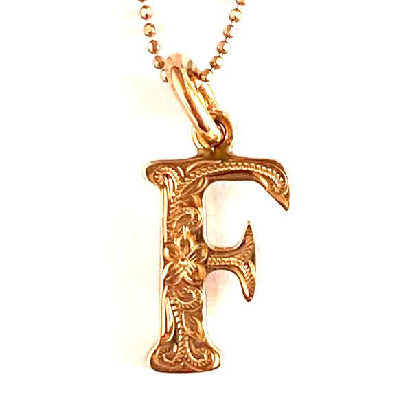 セール 14金 14K ゴールド ネックレス イニシャル ペンダントトップ 