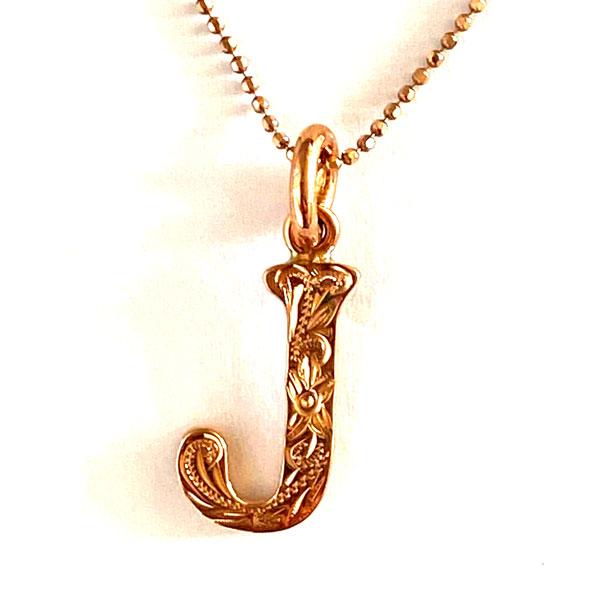 セール 14金 14K ゴールド ネックレス イニシャル ペンダントトップ 