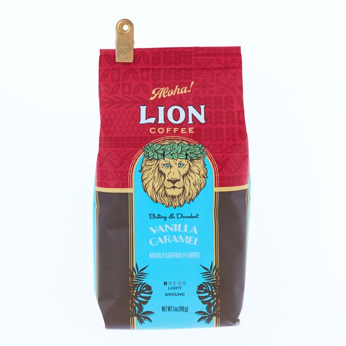 ライオンコーヒー バニラキャラメル 7oz 198g 20杯分 挽いた豆 フレーバー在庫限り