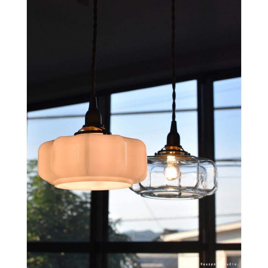 ペンダントライト ソケット シェード 電球 セット Glass Lighting Mサイズ E17 E26 コード長が選べる 30cm 60cm 100cm 150cm 25W 40W Fearn カバー付_4