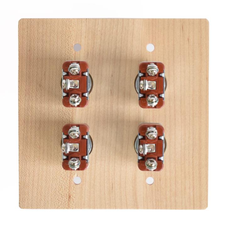 トグルスイッチ　4口パネル／DIY・リフォームに トグルスイッチ 壁 電気スイッチ 天然木トグル 4スイッチプレート DIY