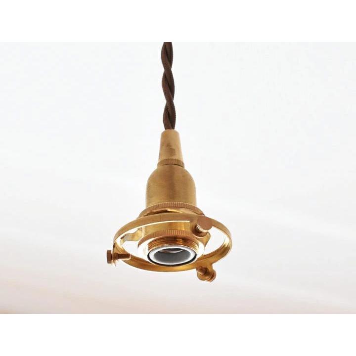 ペンダントライト ソケット\u0026シェードセット BRASS\u0026クリアガラス E17 コード長が選べる 15cm 30cm 60cm 100cm 150cm ガラスシェード 透明 Sion シオンの画像