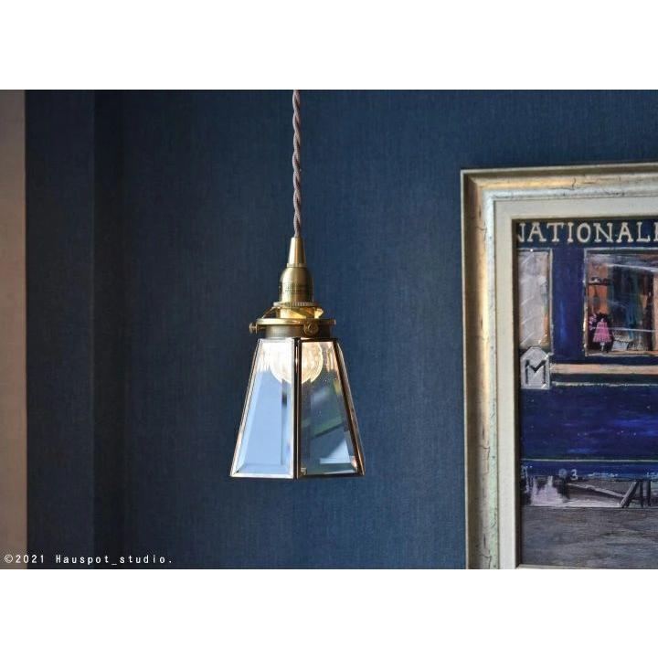 コード60cm真鍮シーリングカバーステンドグラスガラスペンダント