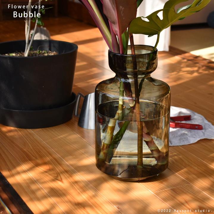 フラワーベース 北欧 おしゃれ バブル Bubble クリアブラック Lサイズ