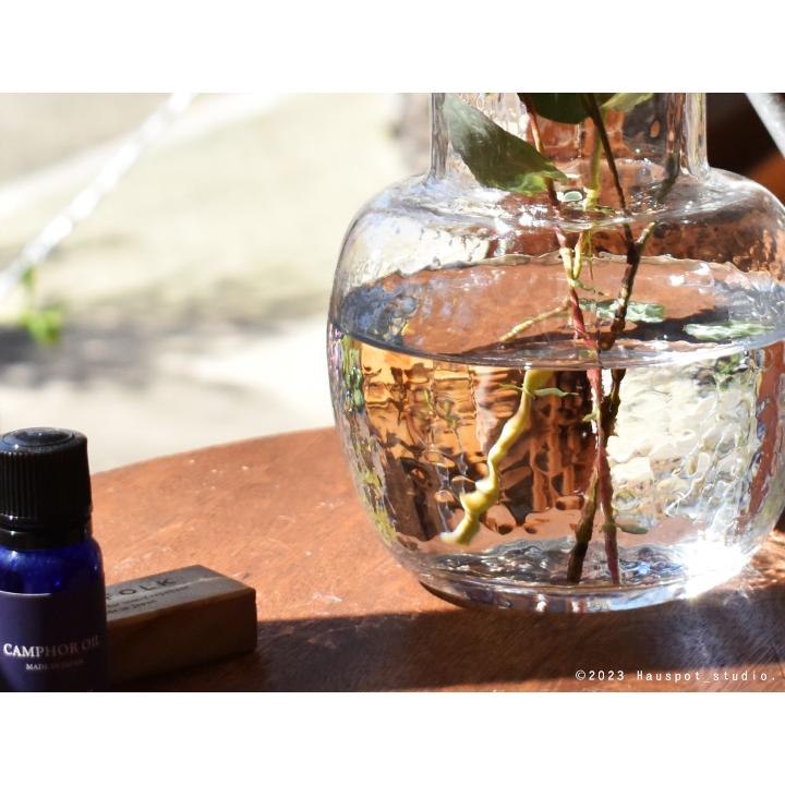 フラワーベース ガラス おしゃれ 青 クリアLサイズ：約12.6cm丸×高さ