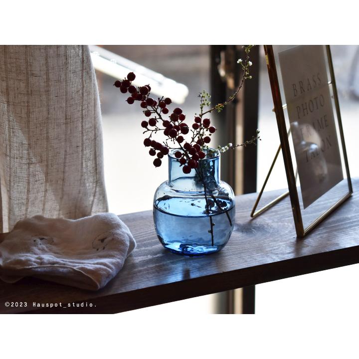 花瓶 一輪挿し おしゃれ 青 クリアSサイズ：約8.0cm丸×高さ9.5cm（口径