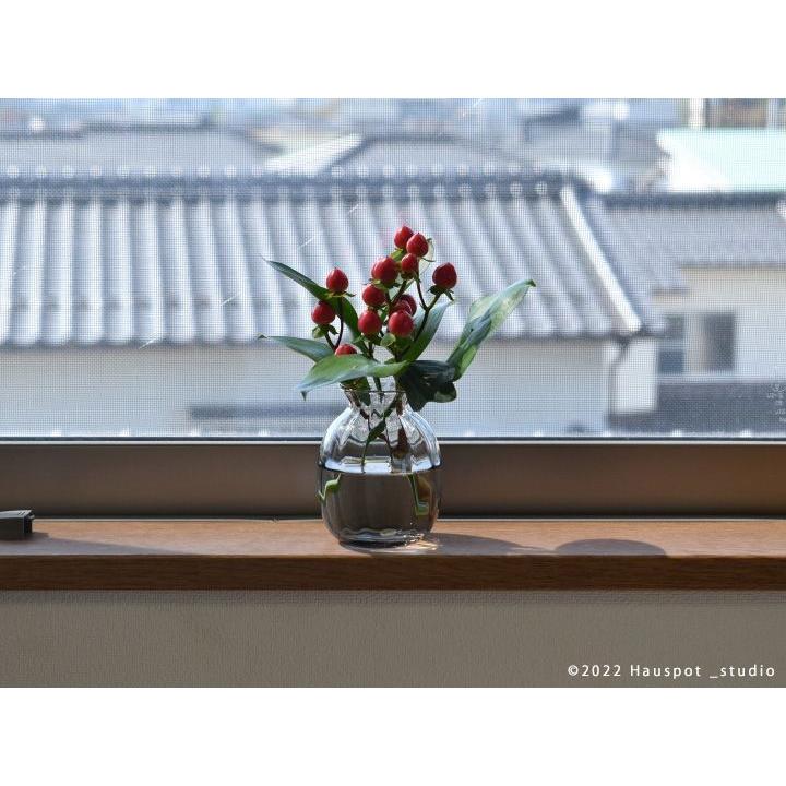 花瓶 ストライプデザイン おしゃれ カラーガラス Sサイズ：直径4.8cm