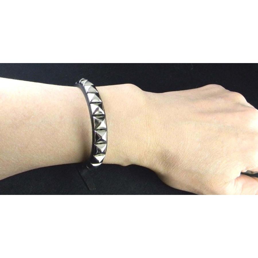 スタッズ ブレスレット本革 鋲細一連 パンク ロック ファッション