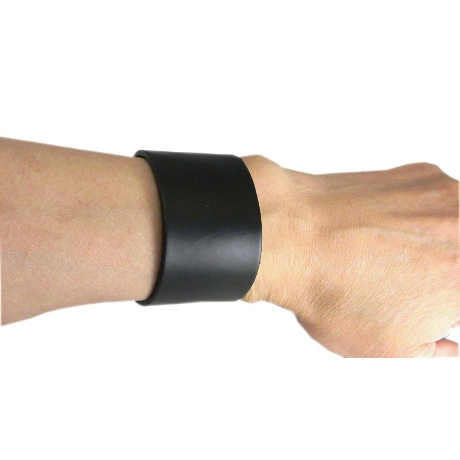 本革ブレスレット無地レザーリストバンド幅広ワイド/メール便可