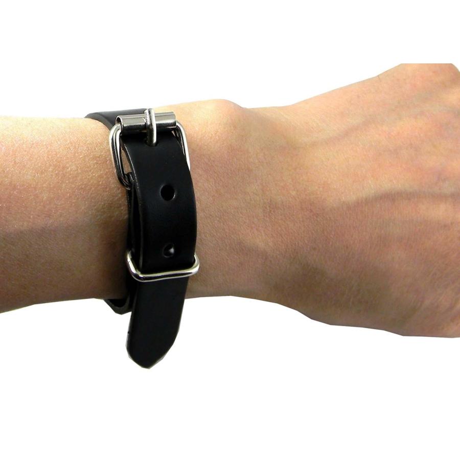 本革 ブレスレット レザー細 バックル メンズ レディース ブラック黒