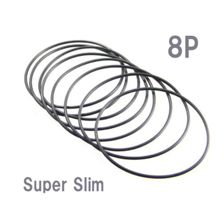 期間限定 ラバー ゴム ブレスレット黒ブラック8p つけっぱなし メンズ レディース極細 輪バングル メール便可