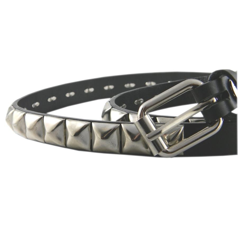 スタッズベルト 本革 一連ピラミッド鋲 パンク ロック ファッション