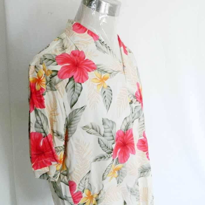 アロハシャツ メンズ ハワイ TWO PARMS ツーパームス レイラニ クリーム 送料無料 本場ハワイ製 made in hawaii  白 ホワイト ALOHA SHIRT メイドインハワイ｜hawaiian-koa｜03