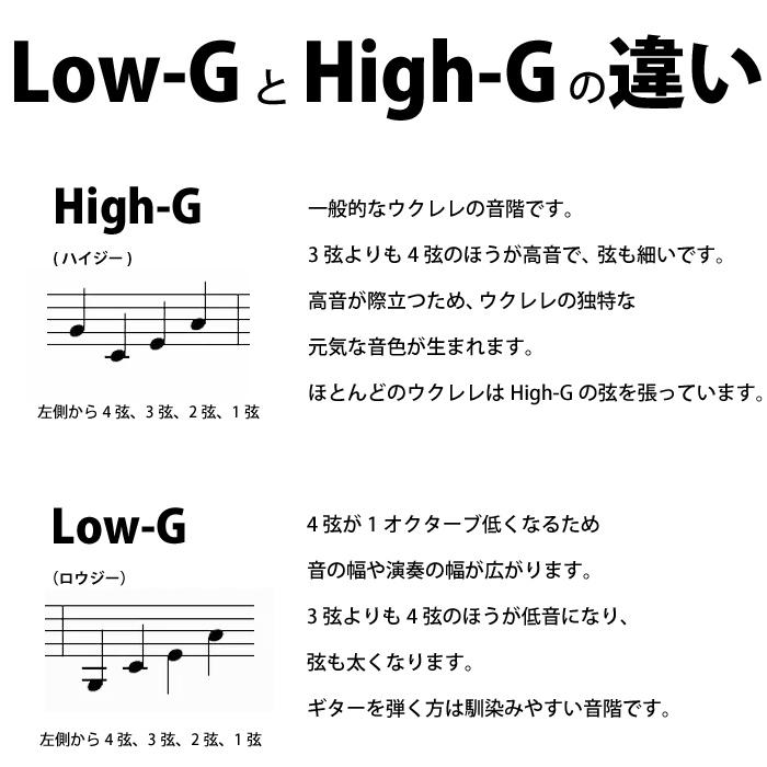 ウクレレ 弦 Low-G 単品 2パック 交換弦 lowg フロロカーボン弦