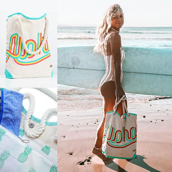 トートバッグ タグアロハ Tag Aloha ハワイ Gold Kalo Leaf Beach Bag