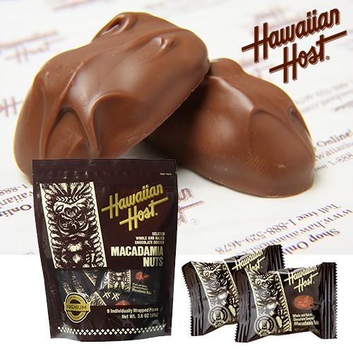 ハワイお土産 マカデミアナッツチョコレート1ピースTIKIバッグ9粒入り｜ハワイアンホースト公式店｜hawaiianhost