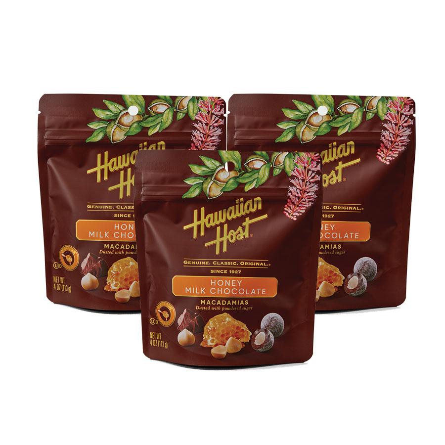 Hawaiian Host パラダイスコレクション マカダミアナッツチョコレート ハワイアンハニー（113g）3袋セット : ハワイアン ...