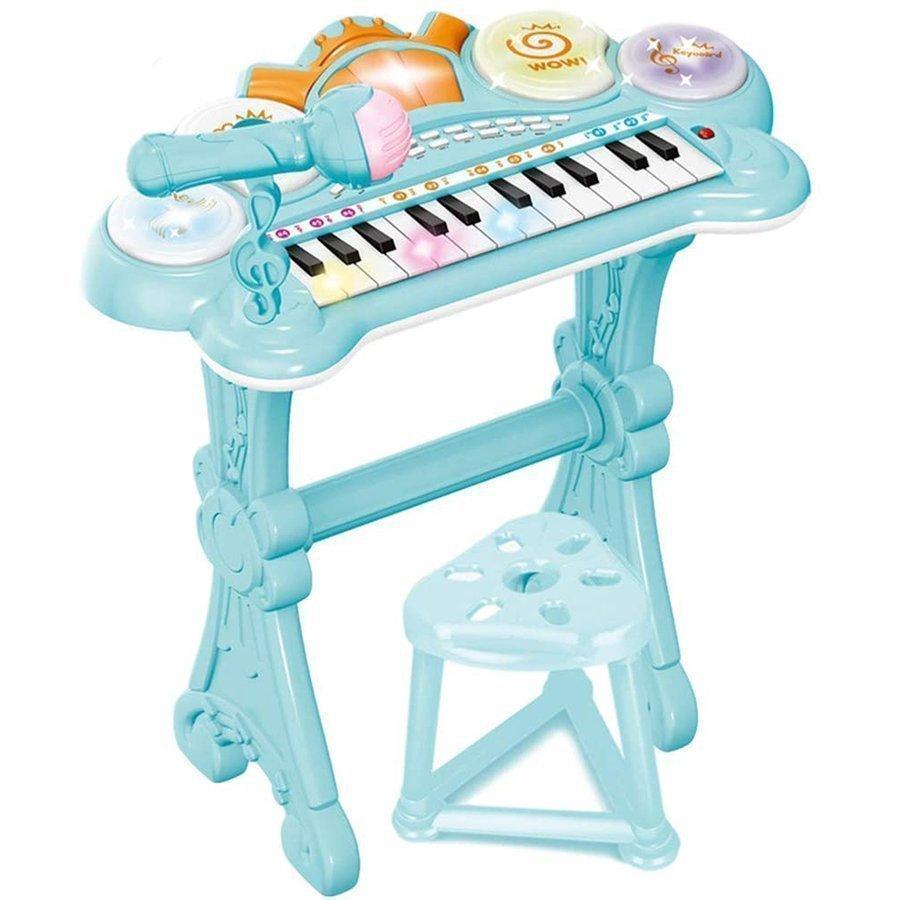 子供ピアノ 音楽玩具 ミニキーボード 音楽おもちゃ 電子ミニピアノ 可愛いピアノおもちゃ キッズ 知育玩具 ブルー 多機能 プレゼント クリスマス ビンテージおもちゃ 超美品 Themtransit Com