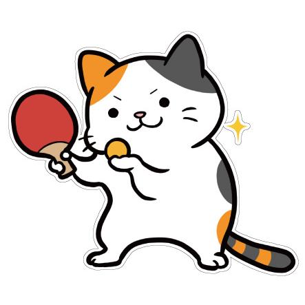 卓球】【ミケねこ サーブ】 Tシャツ 半袖 ドライTシャツ【00300