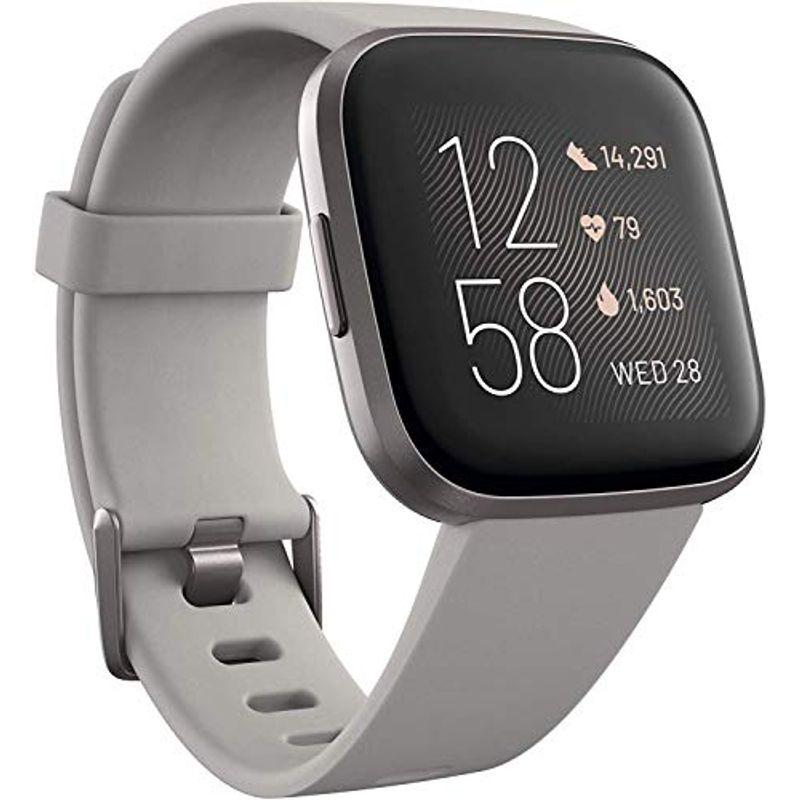 Fitbit Versa 2 スマートウォッチ ストーン/ミストグレー 6日間以上のバッテリーライフ/Alexa搭載