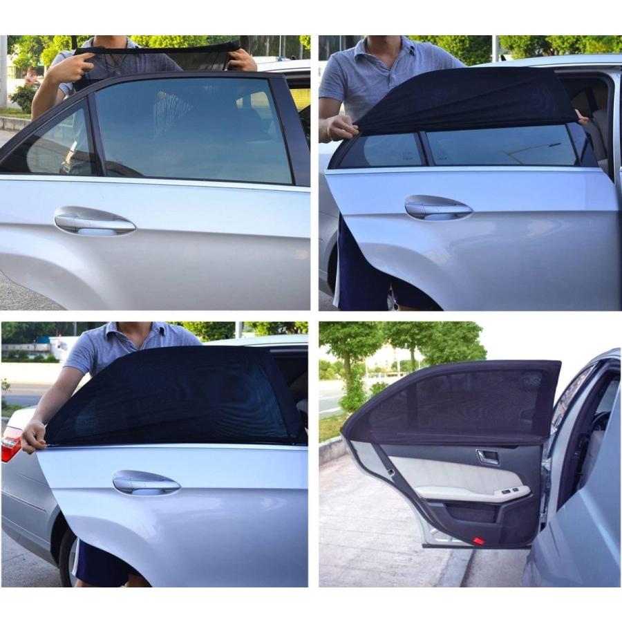 車中泊 車用網戸 遮光サンシェード 2枚入り 虫よけ 日除け カーテン バイザー カー用品|hayabusa-auto-shop|07