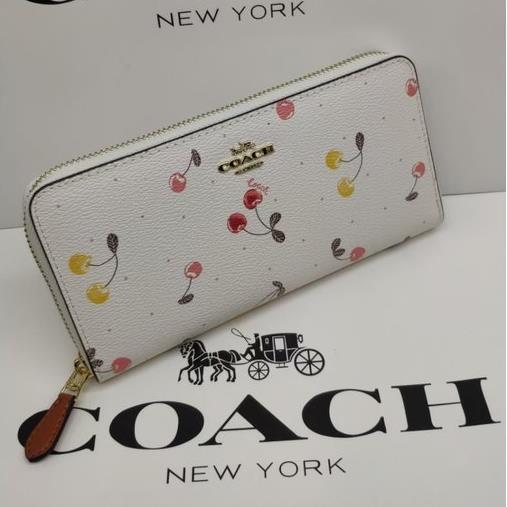 コーチ Coach 爆買い 財布 レディース 長財布 C1813imcah チェリー ラウンドファスナー ピンク さくらんぼ