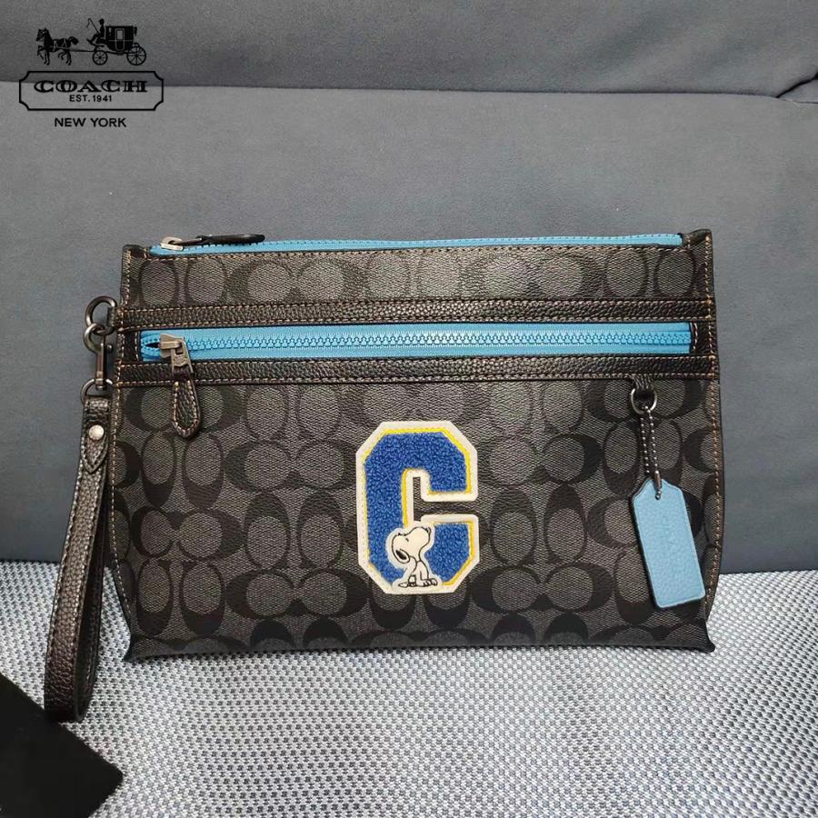 激安 お 店 21 Coach コーチ ピーナッツ コラボ スヌーピー プリント キャリーオール ポーチ リストレット クラッチバッグ C4308 買う なら Multitex Com Gt