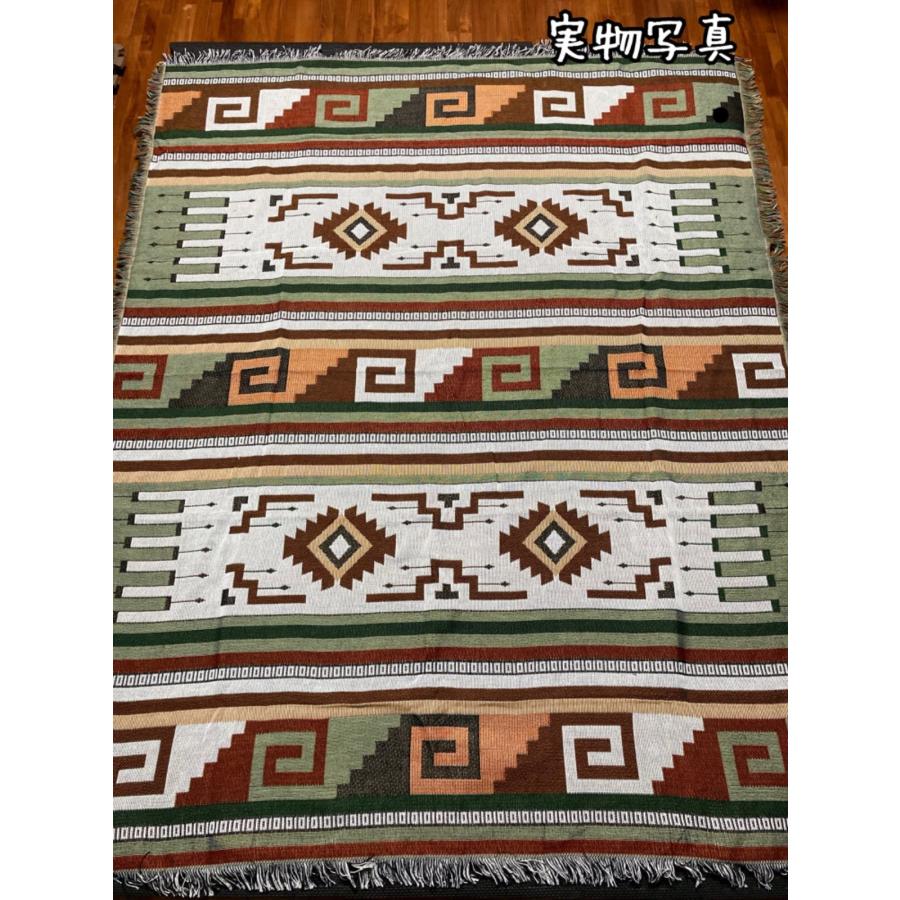 アウトドア キャンプ ラグマット ブランケット オルテガ柄 民族 ナバホ