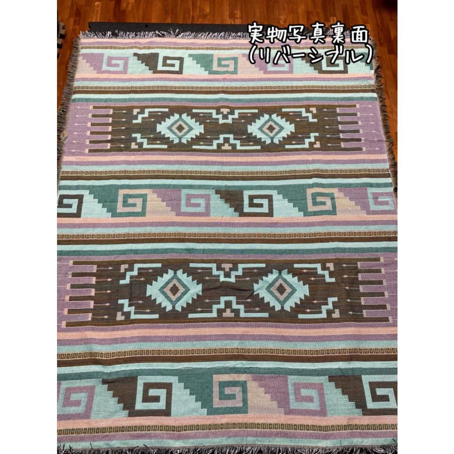 アウトドア キャンプ ラグマット ブランケット オルテガ柄 民族 ナバホ