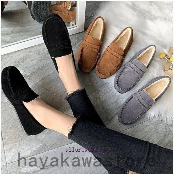 モカシン レディース パンプス スリッポン ボア ファー フラット おしゃれ 秋 冬 大きいサイズ シューズ 格安販売中