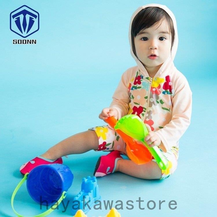 新品 正規品 ベビー水着 水着 Kids 女の子 ロンパース 長袖 オールインワン みずぎ 赤ちゃん スイムウェア Uv対策 日焼け止め 子ども水着 スクール ビーチ 海水浴 Commerces Boutique