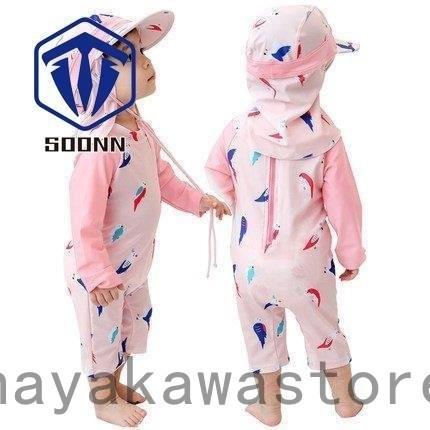特価ブランド ベビー水着 水着 Kids 女の子 ロンパース 長袖 オールインワン みずぎ 赤ちゃん スイムウェア Uv対策 日焼け止め 子ども水着 スクール ビーチ 海水浴 帽子付き Simbcity Net