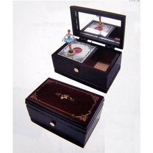 オルゴールプレゼント バレリーナ回転宝石箱オルゴール ダークブラウンBOX(水色バレリーナ)「曲目:エリーゼのために(L.V.BEETHOVEN(ベートーヴェン))」