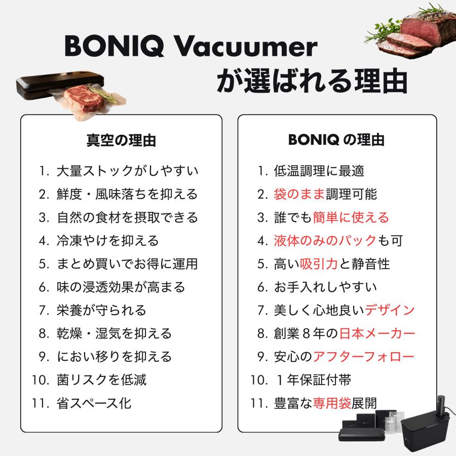 BONIQ（ボニーク） ※予約※ 真空パック器 本体 と 専用袋 選べるセット