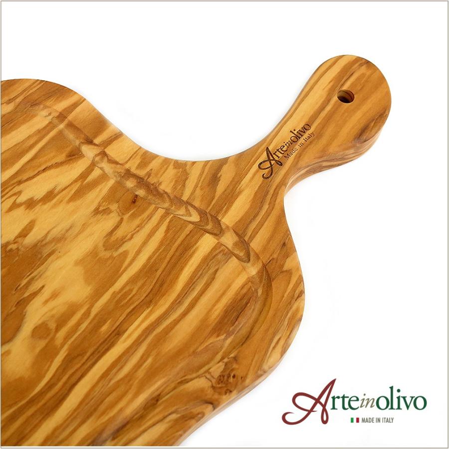 Arteinolivo] オリーブウッド 溝付きカッティングボード-(Lサイズ