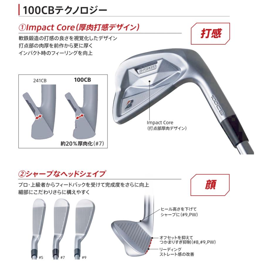 BRIDGESTONE GOLF ブリヂストン 100CB アイアン 5本セット（#6-PW