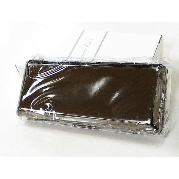 シガレットケース ロング対応 超コンパクト 黒ニッケル プレーン