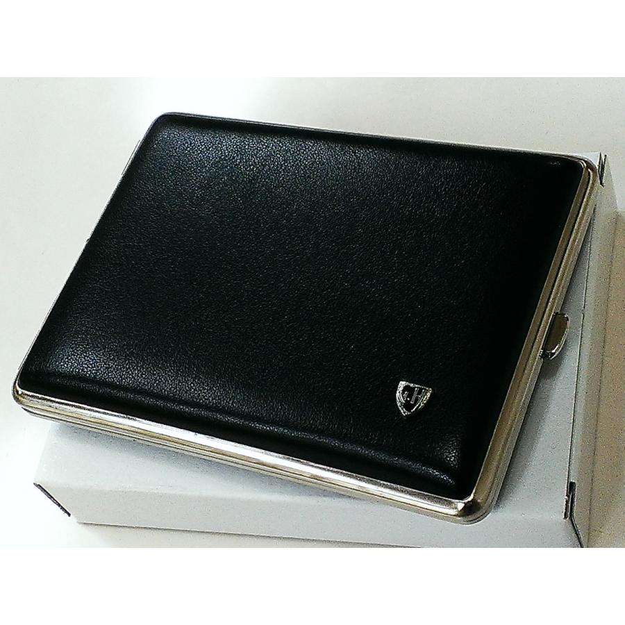 シガレットケース 70mm タバコケース おしゃれ ブラックレザーPVC