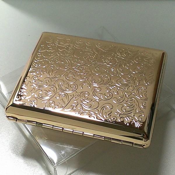 金属製　煙草入　シガレットケース　縦じま　アンティーク　6R1384お1 金属製 煙草入 シガレットケース 縦じま アンティーク 6R1384お1