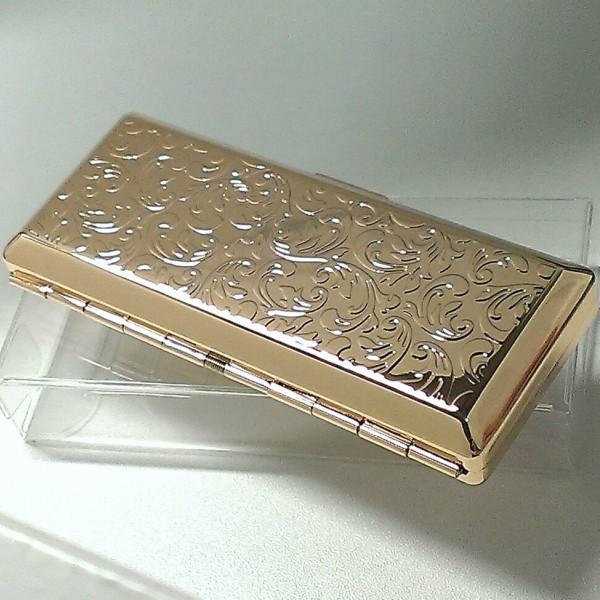 シガレットケース レディース ロングサイズ対応 超コンパクト ゴールド