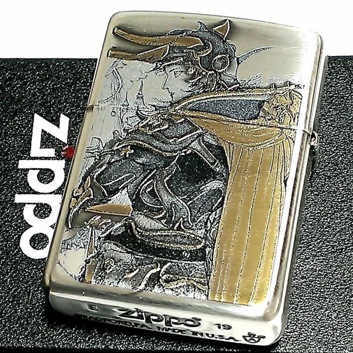 Zippo ライター 銀いぶしメッキ　リューター彫刻両面　新品未使用　オマケ付 hayamipro_2si-zlogo